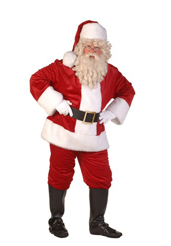 Kerstman: Kostuum, baard, laarzen, handschoenen, riem en bel €50,-