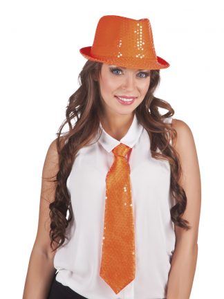 stropdas-pailletten-oranje