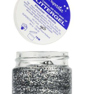 glittergel zilver