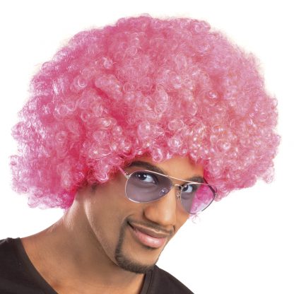 Pruik Afro Roze