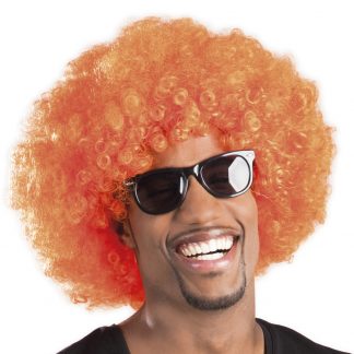 Pruik Afro Oranje