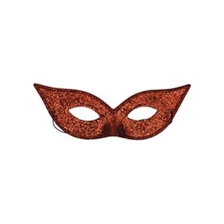 Oogmasker Vlinder rood glitter