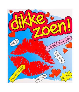 wenskaart cartoon dikke zoen