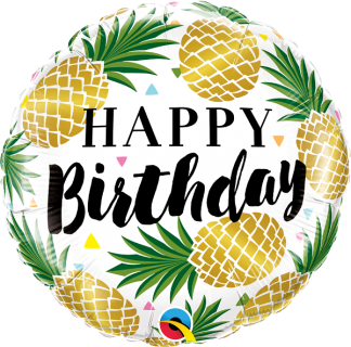 Folieballon Happy Birthday Pineapple