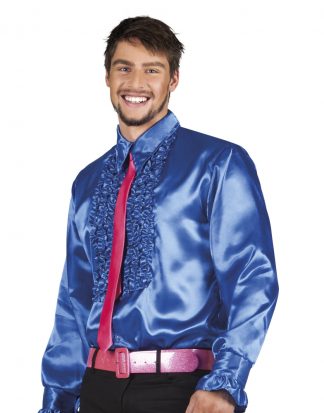 Discohemd Kobaltblauw