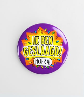 Button Ik ben geslaagd Hoera