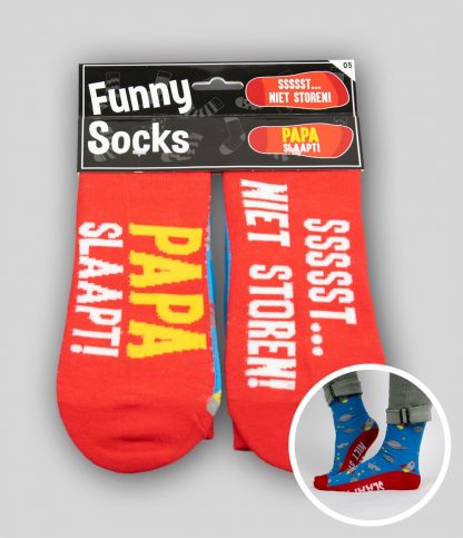 Funny socks Papa slaapt sssst