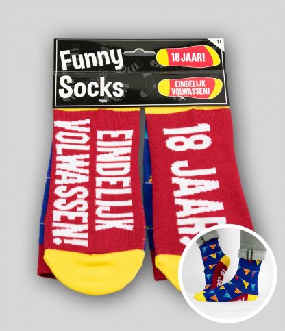 Funny socks 18 jaar Eindelijk Volwassen