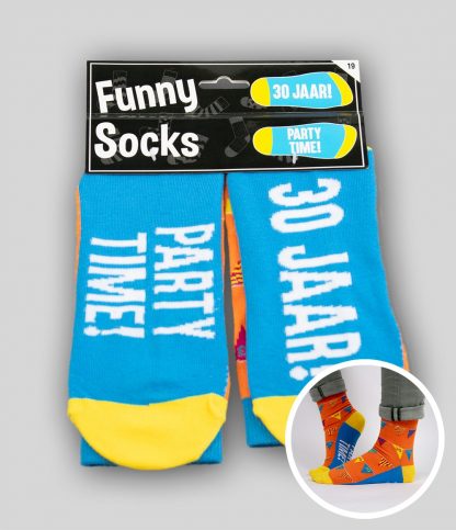 Funny socks 30 jaar Party Time