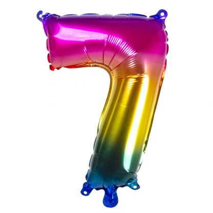 Folieballon gekleurd Cijfer 7