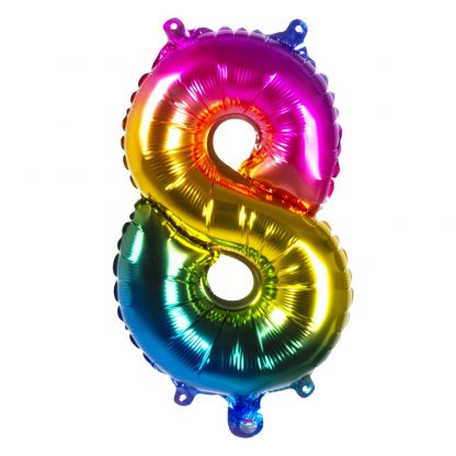 Folieballon gekleurd Cijfer 8