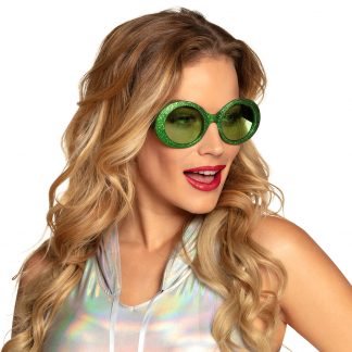 Partybril glitter Jackie groen