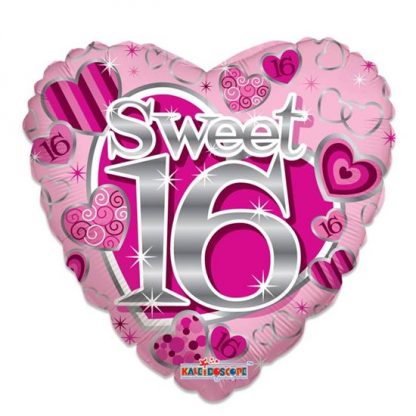 Folieballon hart sweet 16