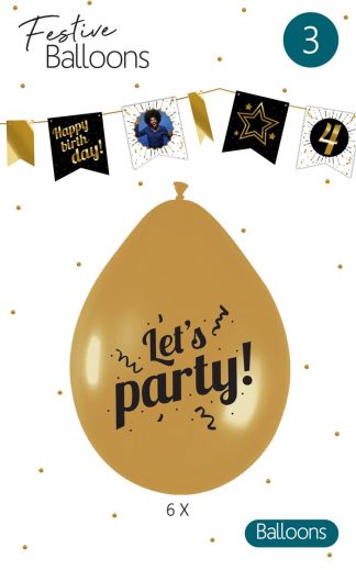 Ballonnen Lets party goud