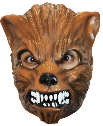 Latex masker bruine wolf