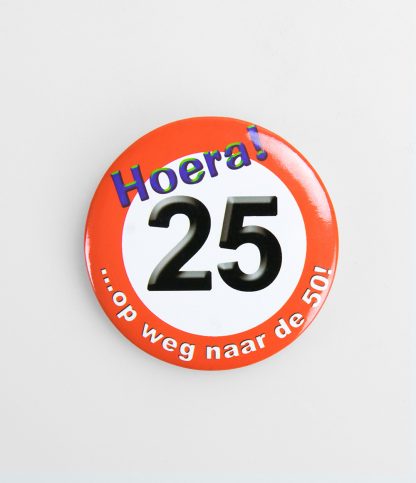 Button verkeersbord 25