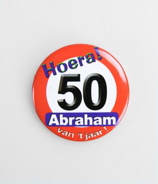 Button verkeersbord Abraham