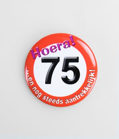 Button verkeersbord 75