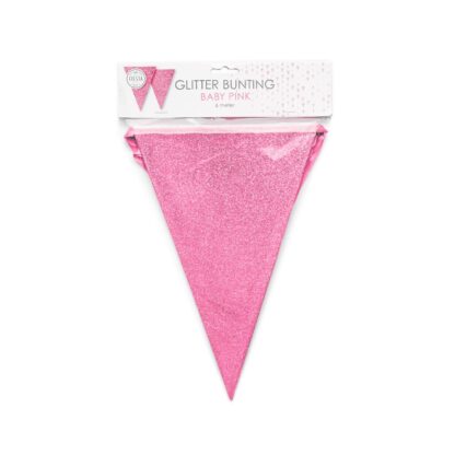 Vlaggenlijn glitter fuchsia roze - Afbeelding 2