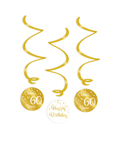 hangdecoratie 60 jaar goud wit