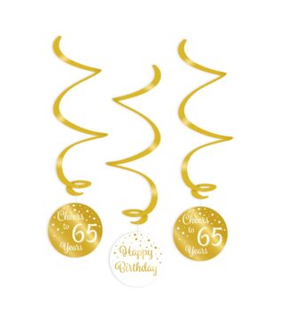 hangdecoratie 65 jaar goud wit