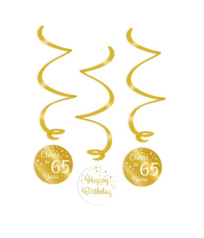 hangdecoratie 65 jaar goud wit