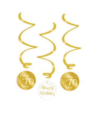 hangdecoratie 70 jaar goud wit