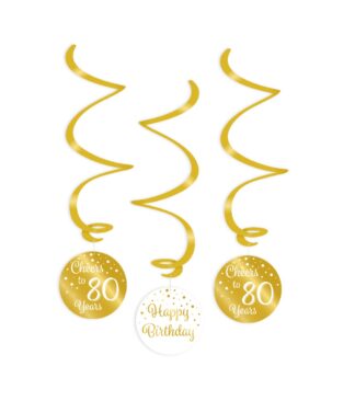 hangdecoratie 80 jaar goud wit