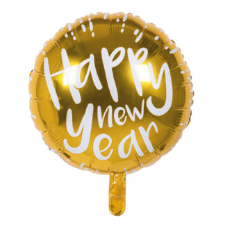 Heliumballon goud Happy New Year