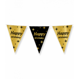 Partyflags black gold Happy Birthday