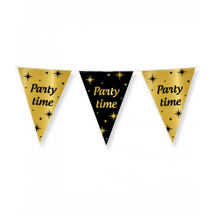 Partyflags black gold Partytime