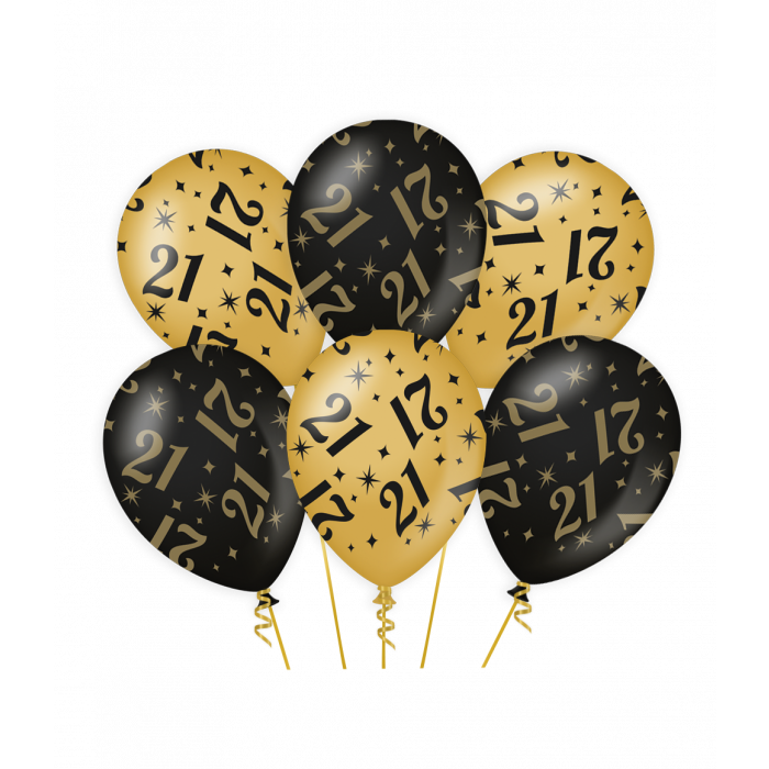 latex ballonnen zwart goud 21
