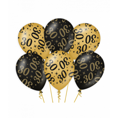 latex ballonnen zwart goud 30
