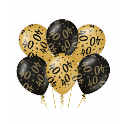 latex ballonnen zwart goud 40