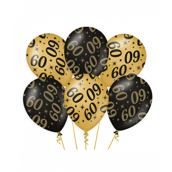 latex ballonnen zwart goud 60
