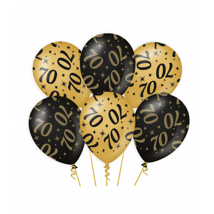 latex ballonnen zwart goud 70