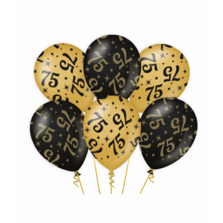latex ballonnen zwart goud 75
