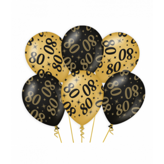 latex ballonnen zwart goud 80