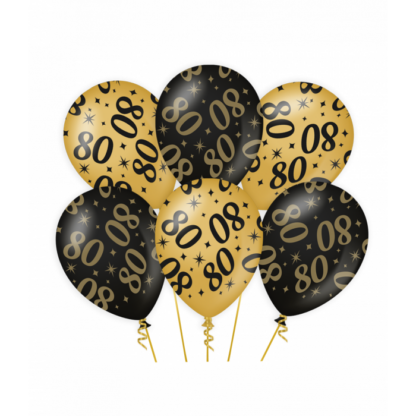 latex ballonnen zwart goud 80