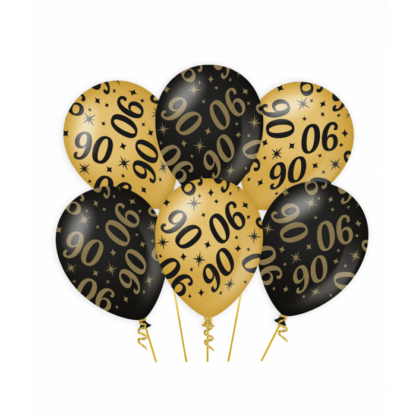 latex ballonnen zwart goud 90