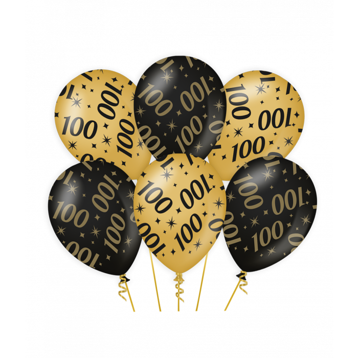 latex ballonnen zwart goud 100