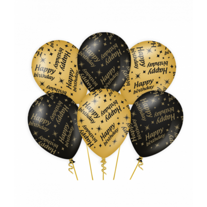 latex ballonnen zwart goud Happy Birthday