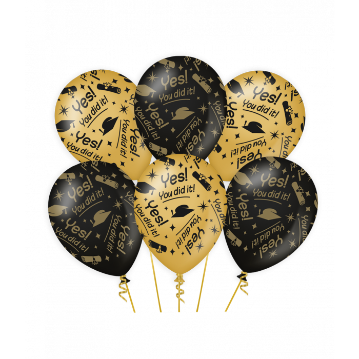 latex ballonnen zwart goud geslaagd