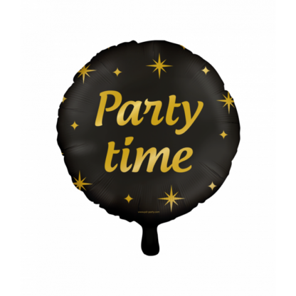 Folieballon zwart goud Party Time