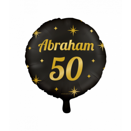 Folieballon zwart goud Abraham 50