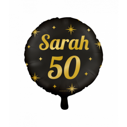 Folieballon zwart goud 50 Sarah