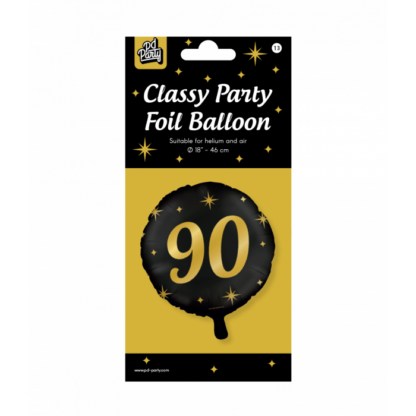 Folieballon zwart goud 90