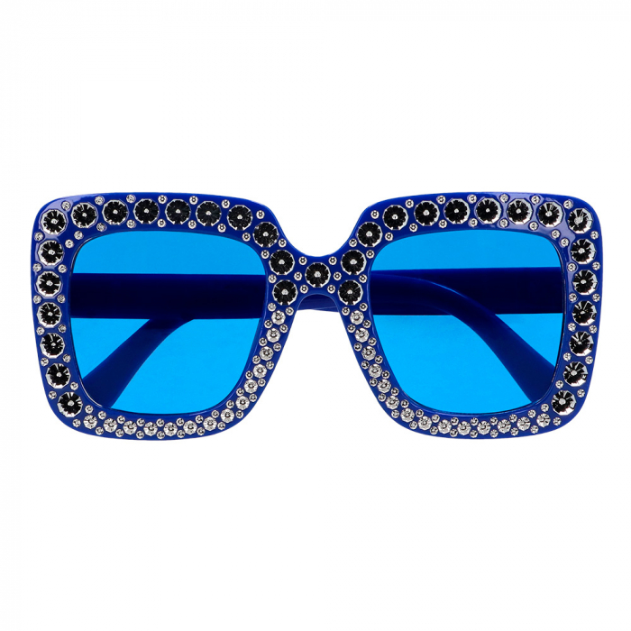 Discobril strassteentjes blauw