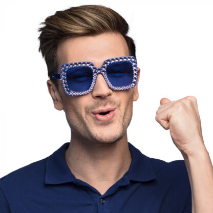 Partybril strass blauw - Afbeelding 2