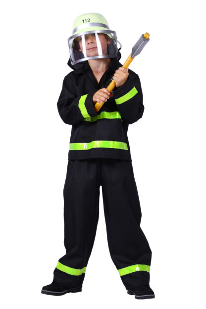 Brandweer kostuum zwart kind